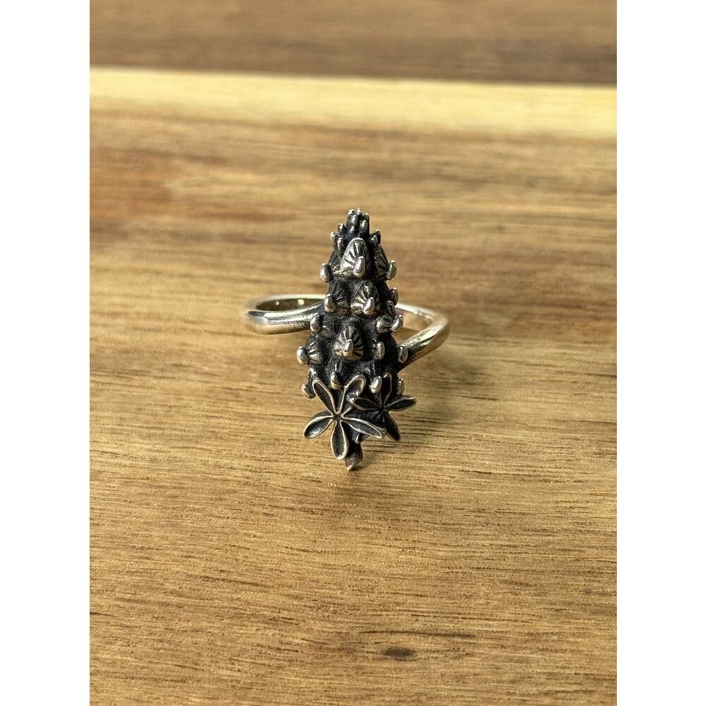 James Avery Retired Sterling Silver Texas Bluebonnet Ring Size 8 - Picture 2 of 4